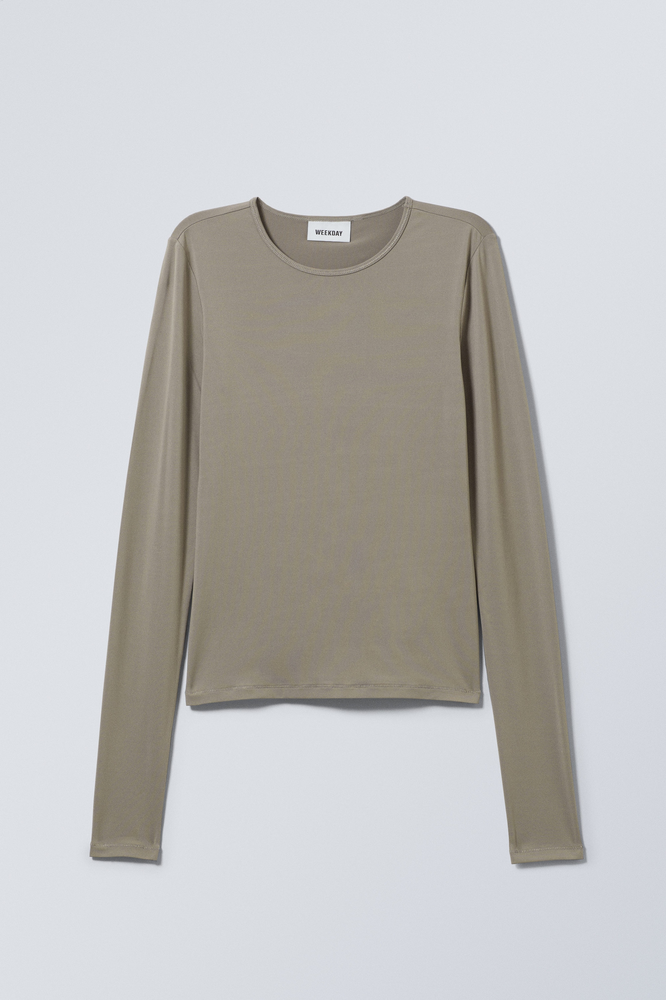 Dunkles Taupe - Langarmshirt Fine - 0