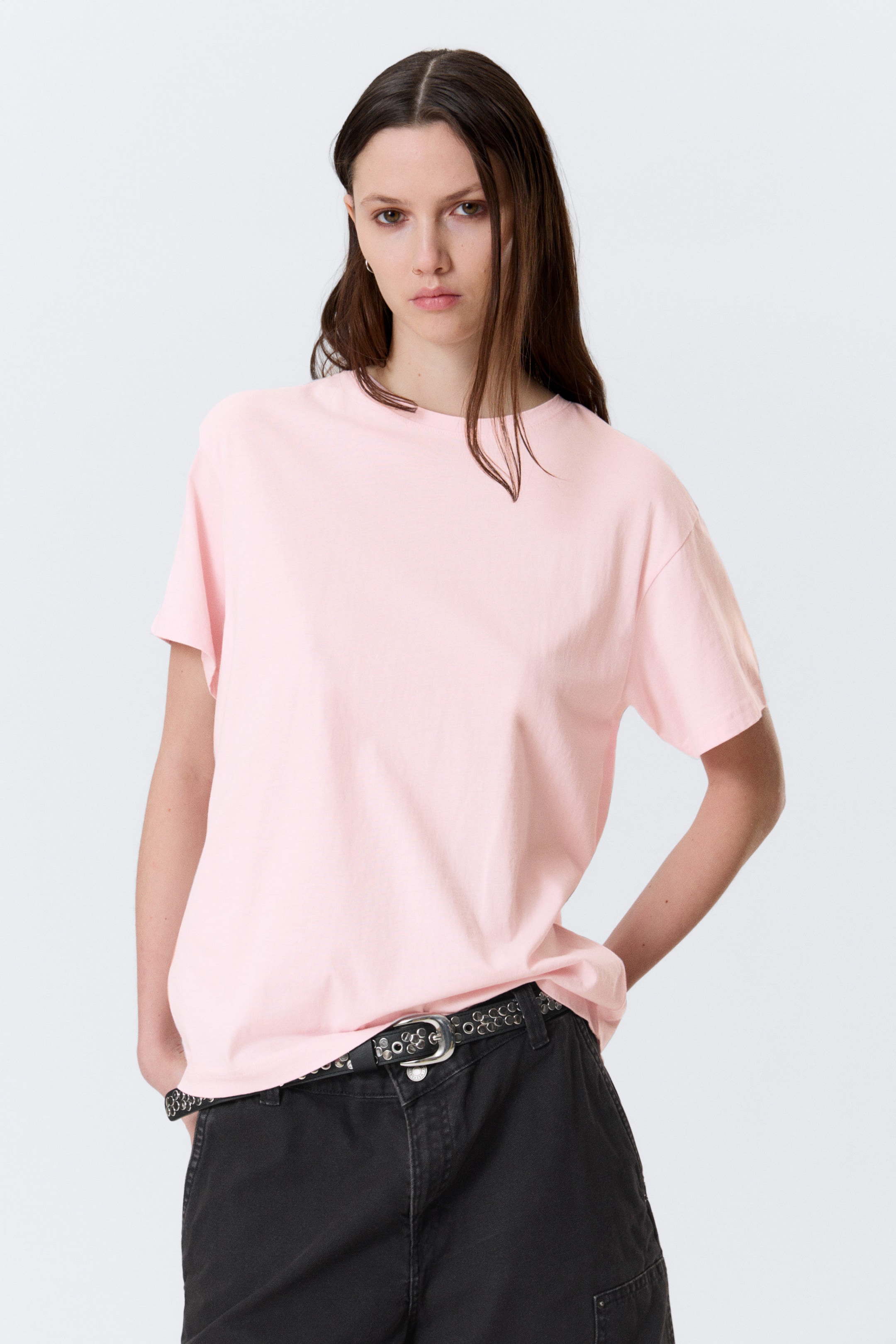 Light Pink - Soft Regular Fit Cotton T-shirt - 1