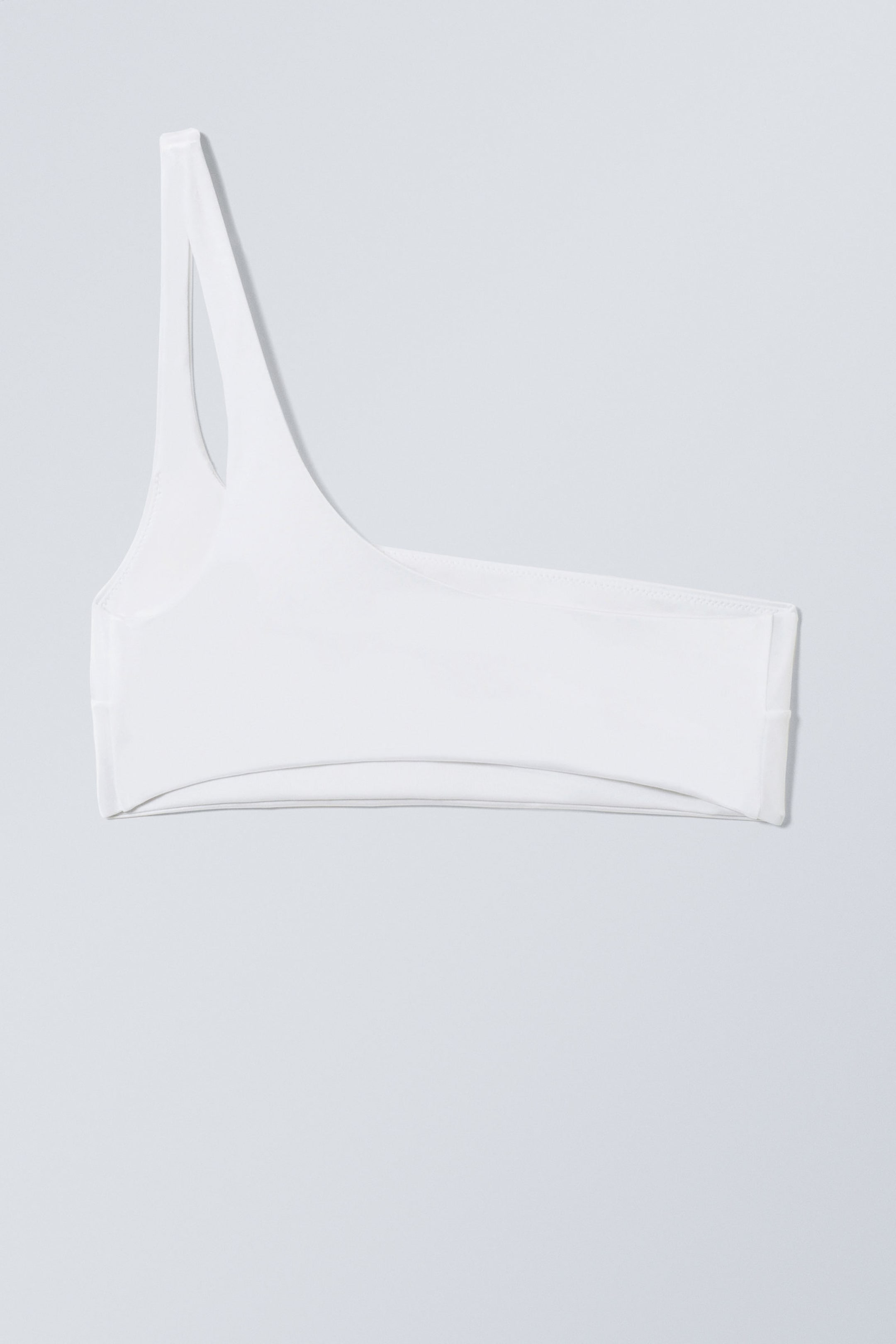 Weiß - Asymmetrisches One-Shoulder-Bikinioberteil - 4
