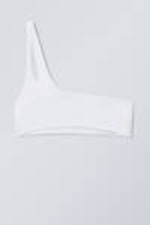 Weiß - Asymmetrisches One-Shoulder-Bikinioberteil - 4