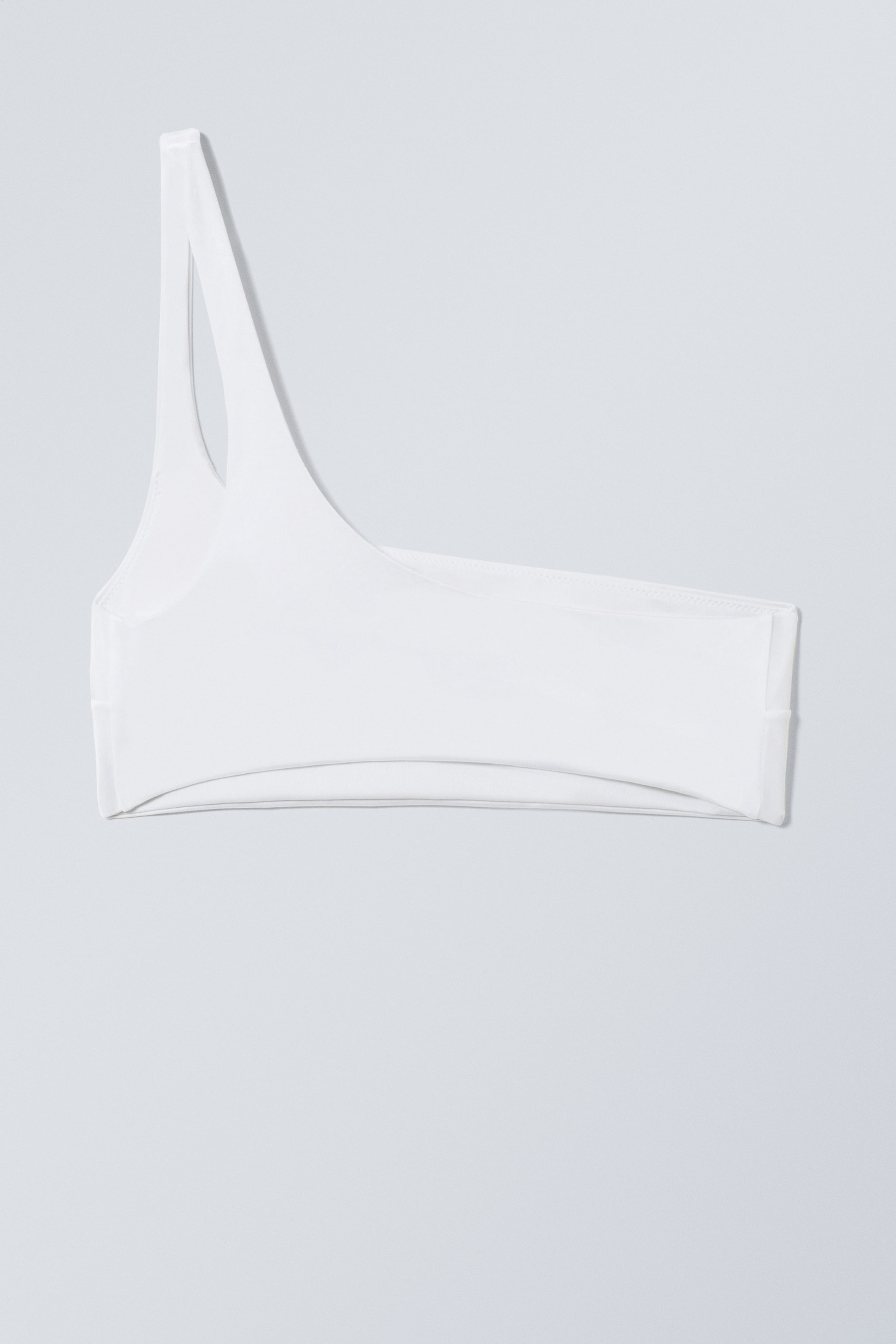 White - Asymmetric One-Shoulder Bikini Top - 2