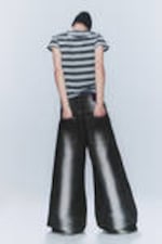 Black Spray - Rad Super Regular Waist Loose Wide Jeans - 2