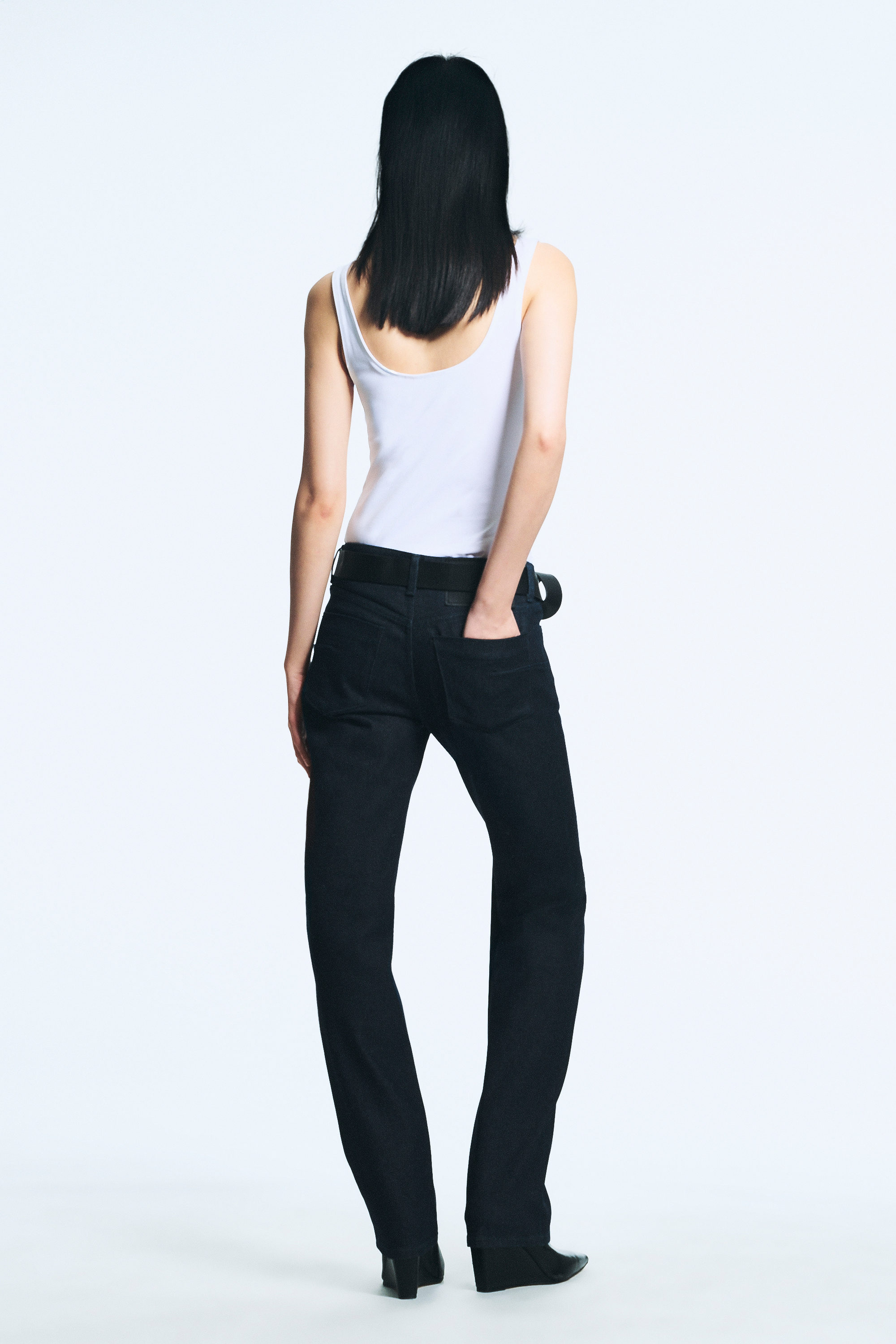 Raw Indigo - Dark Blue - Jay Low Waist Slim Straight Leg Jeans - 4