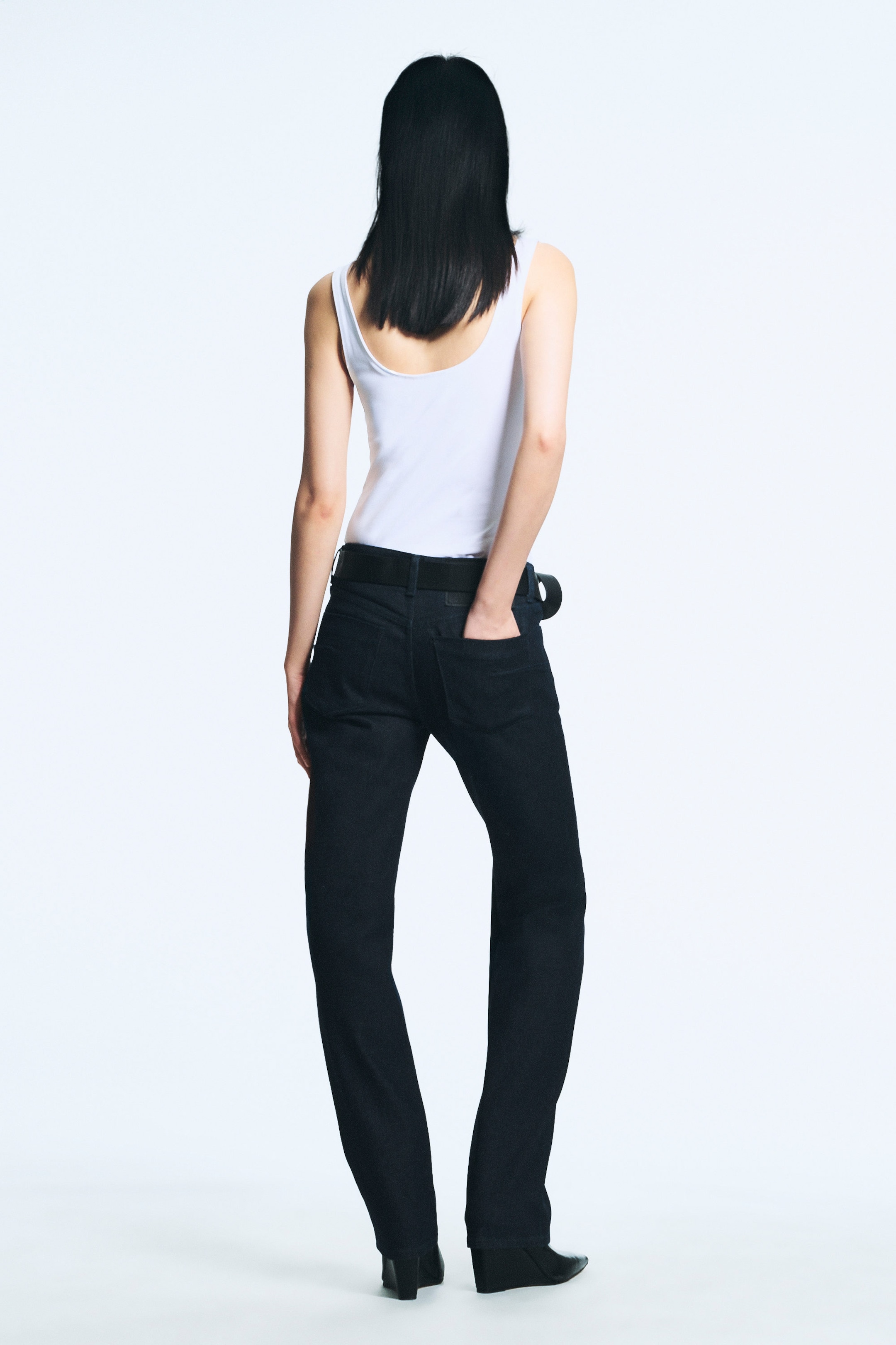 Raw Indigo - Dark Blue - Jay Low Rise Slim Straight Leg Jeans - 2