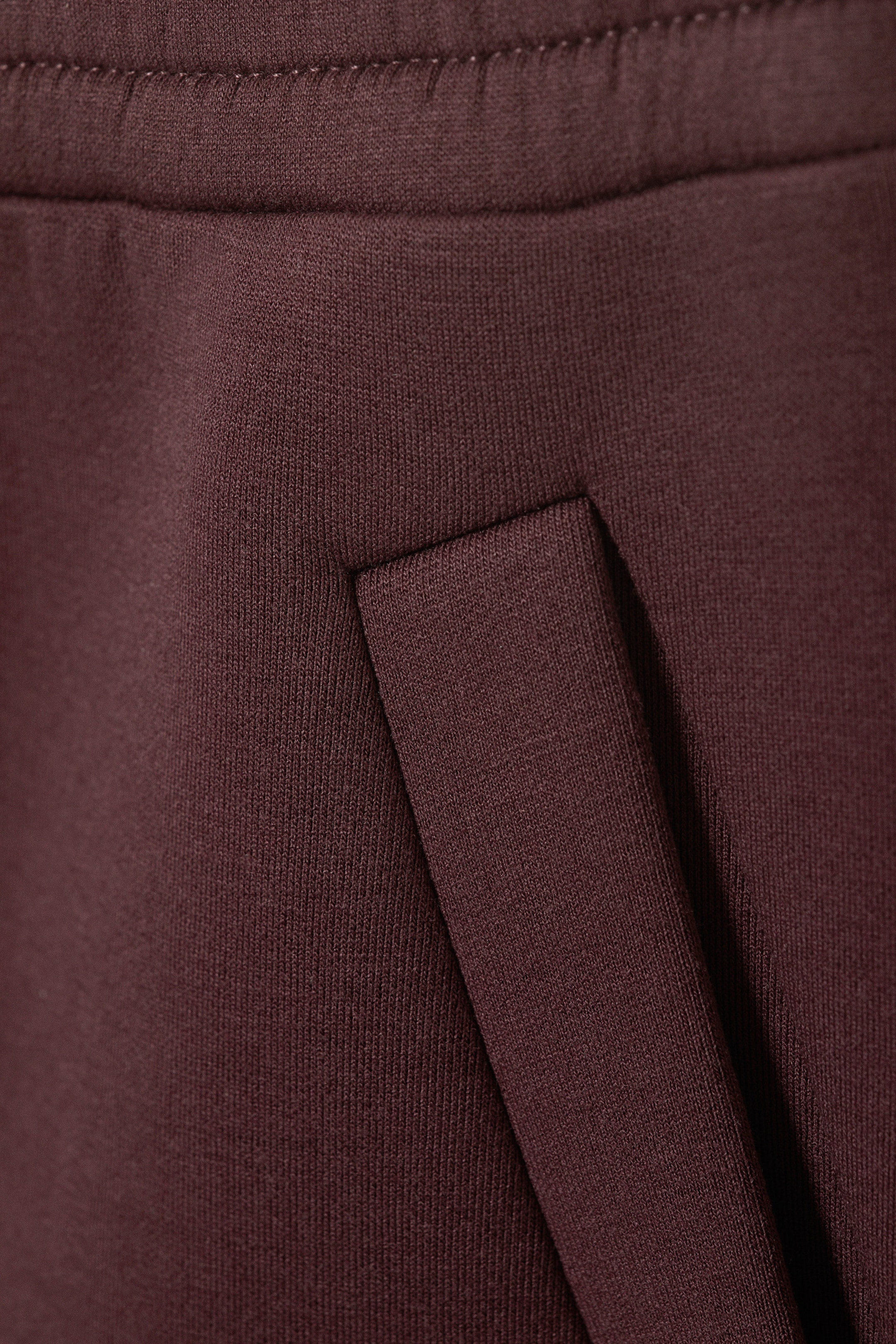 Burgundy - Relaxed Barrel Leg Scuba Sweatpants - 5
