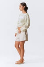 Light Beige - Wide Washed Pull-on Shorts - 2