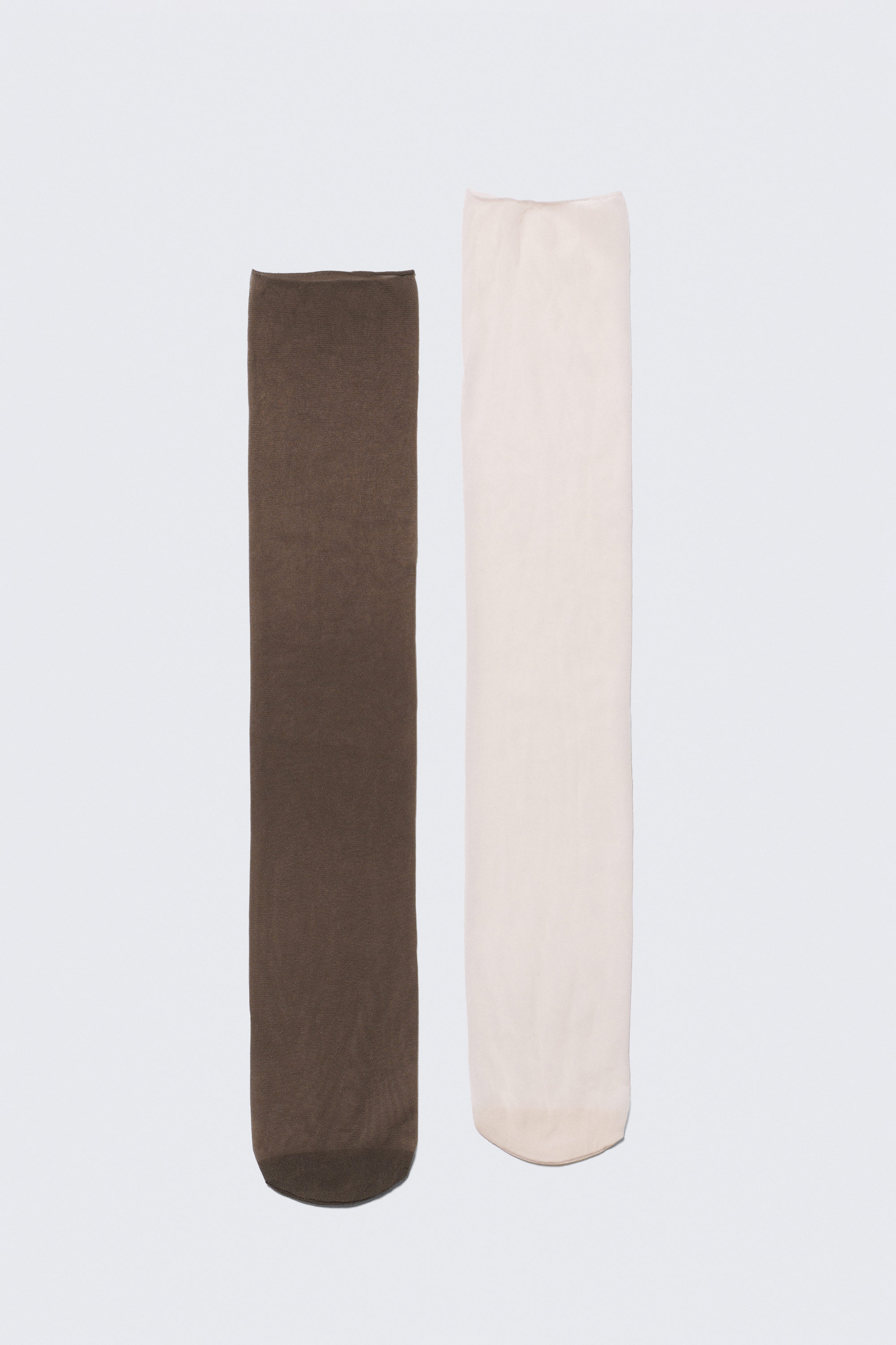 Dark Brown/Beige - 2-pack Mesh Socks