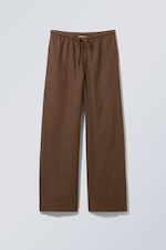 Brun - Vida pull-on byxor i linneblandning - 0