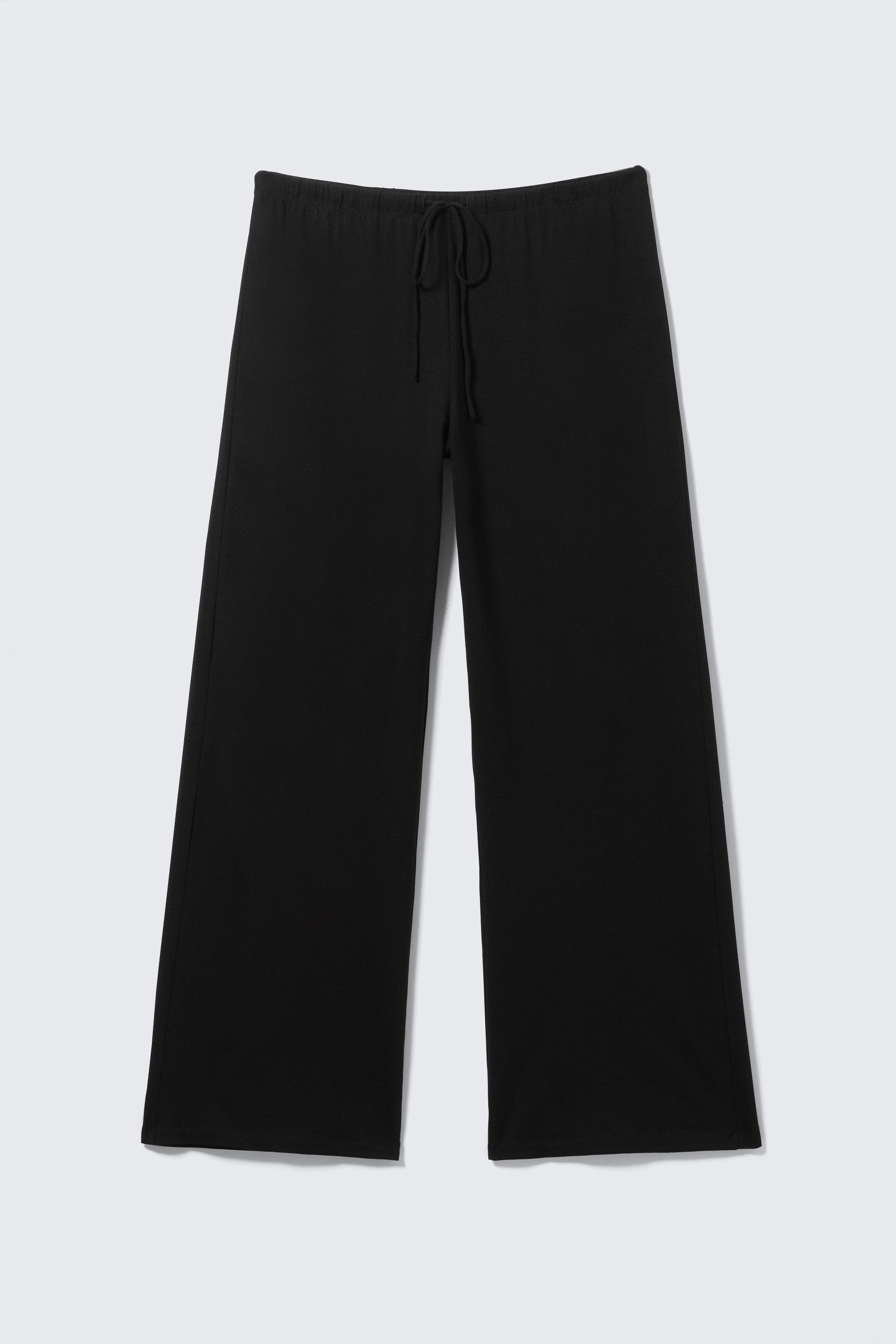 Wide-Leg Pull-On Lyocell Trousers - Black/Grey Melange/Black & Grey Stripes/Grey & White Stripes