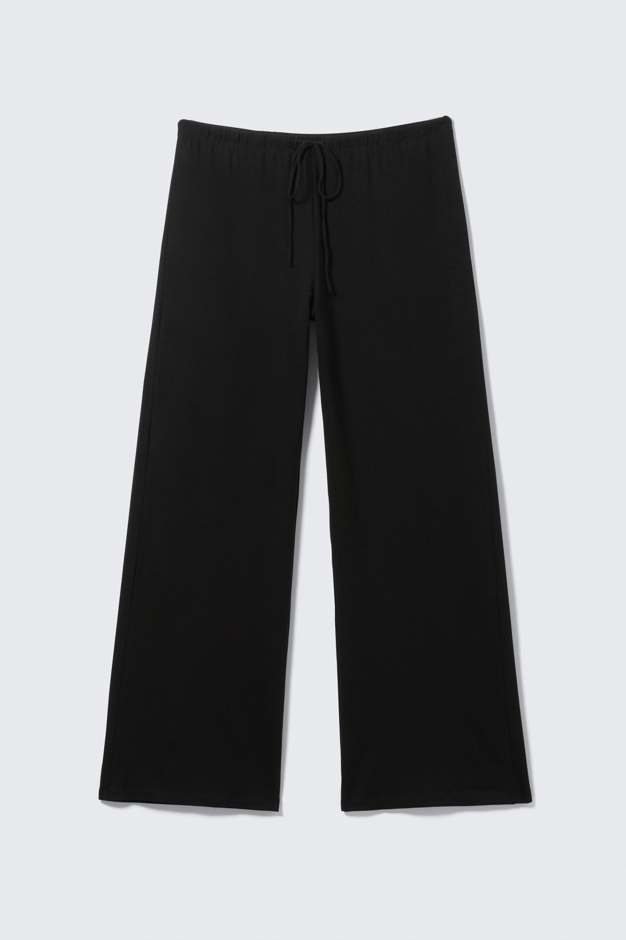 Black - Wide-Leg Pull-On Lyocell Trousers - 1