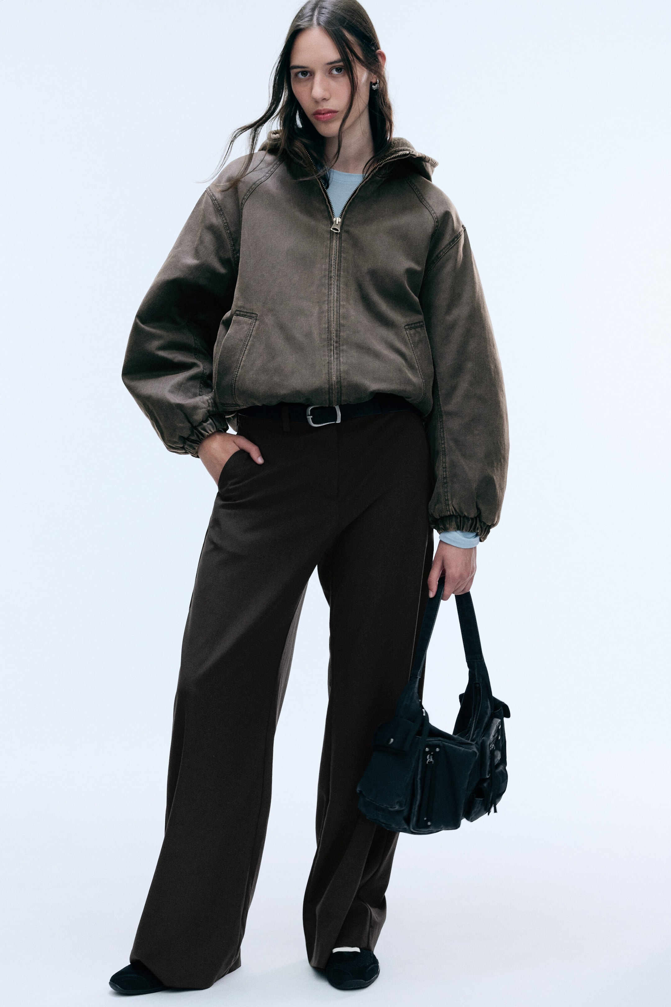 Dunkles Khakigrün - Pile Lined Hooded Jacket - 3