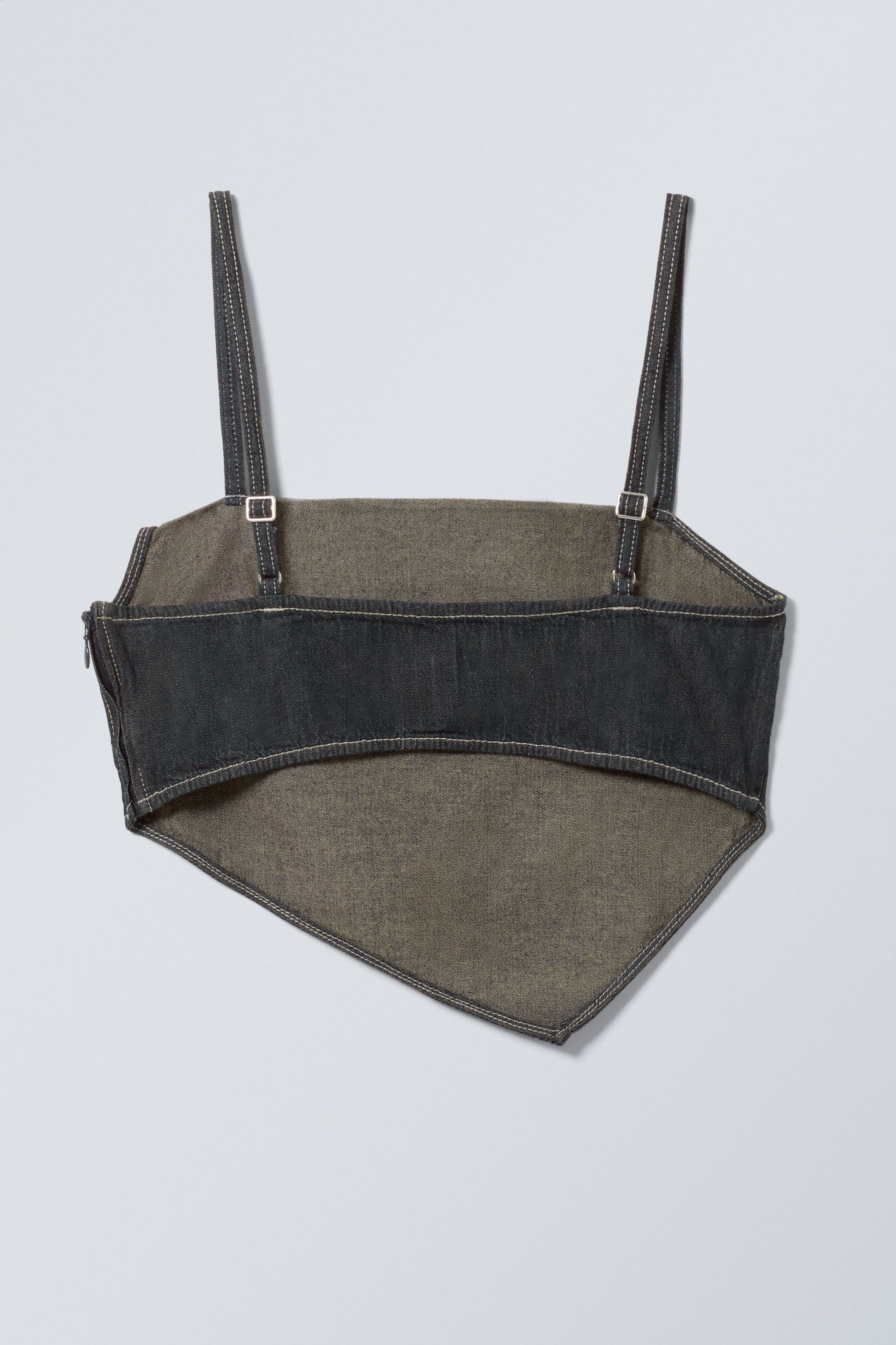 Blue Touch - Fitted Asymmetric Denim Top - 2