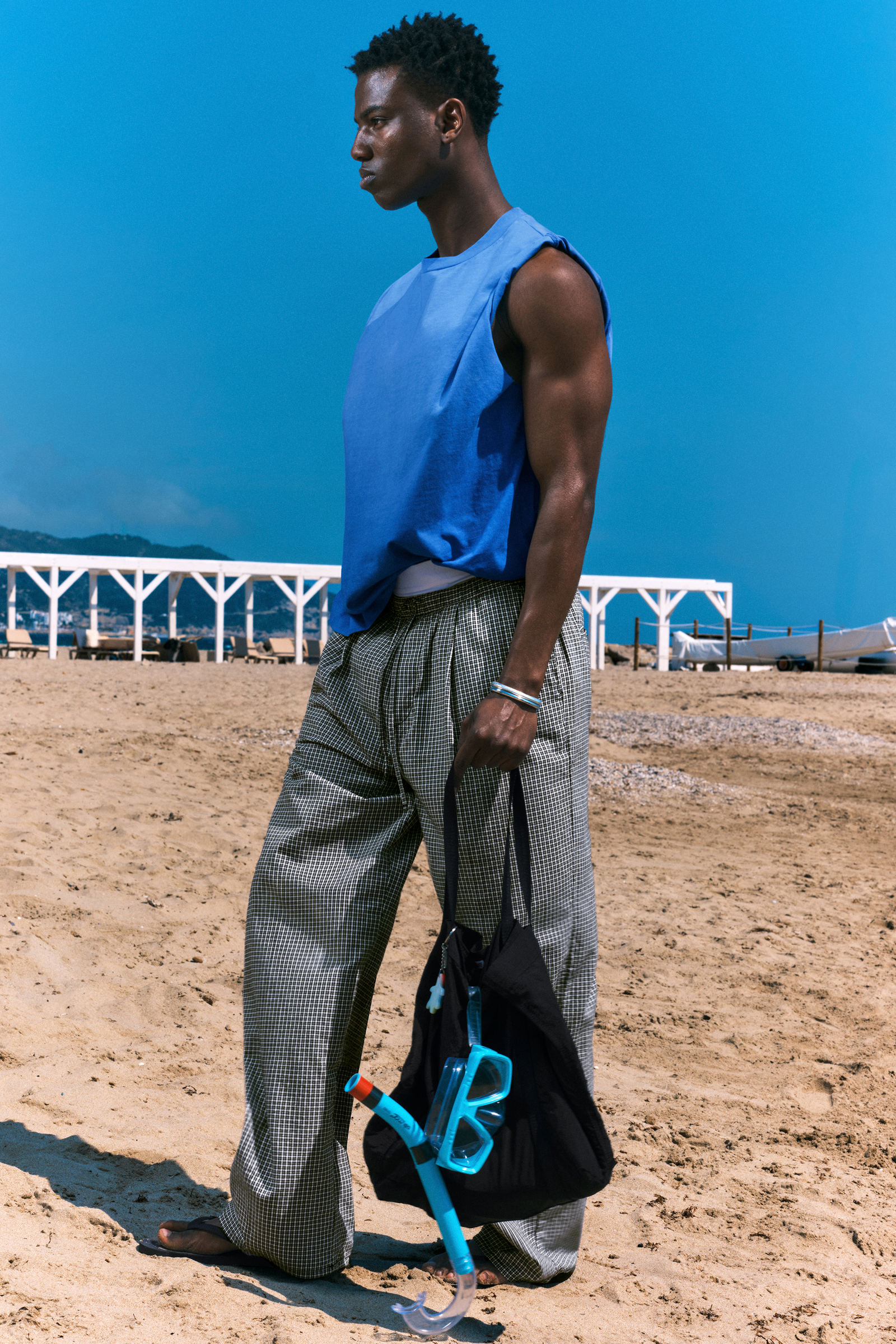 astro loose baggy leg linen-blend trousers - Ecru | Weekday WW