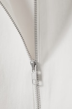 White - Sleeveless Cotton Twill Mini Dress - 1