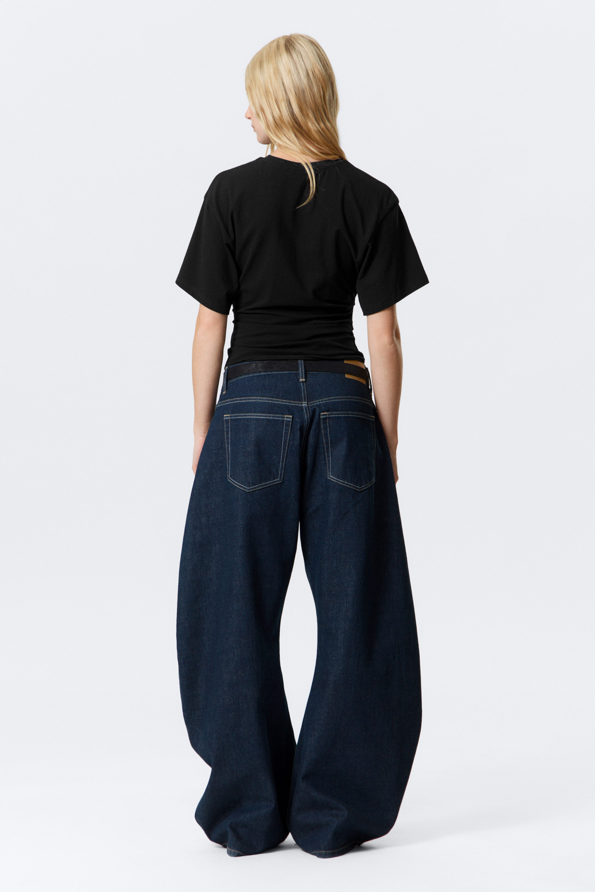 Noir - T-SHIRT AJUSTÉ DRAPÉ - 3