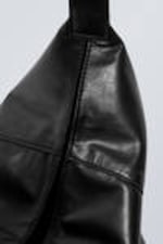 Black - Square Faux Leather Shoulder Bag - 3