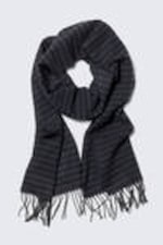 Medium Grey - Long Woven Wool Scarf - 2