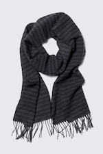 Medium Grey - Long Woven Wool Scarf - 2