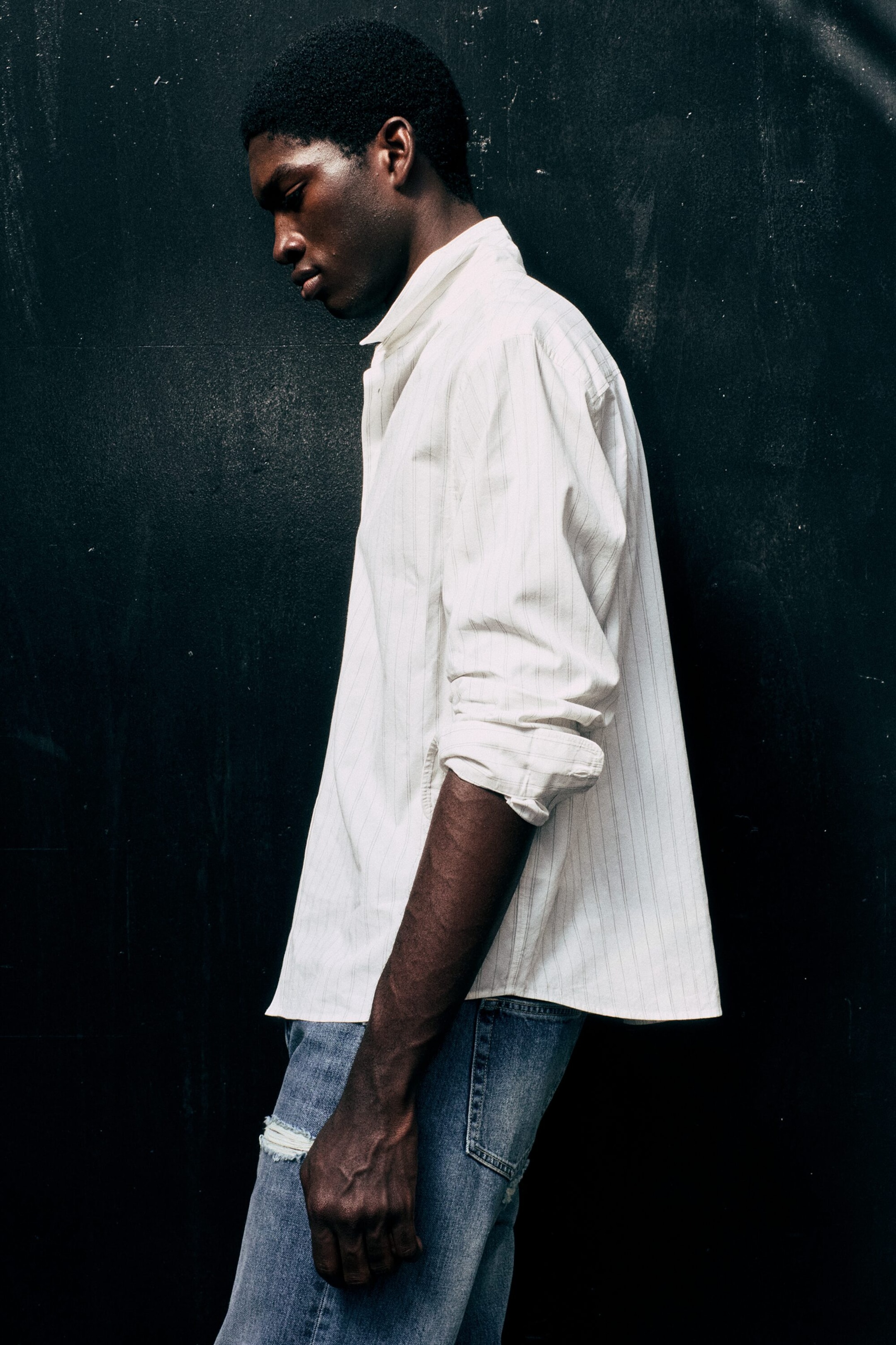 Striped White - Cotton-viscose buttoned shirt - 2
