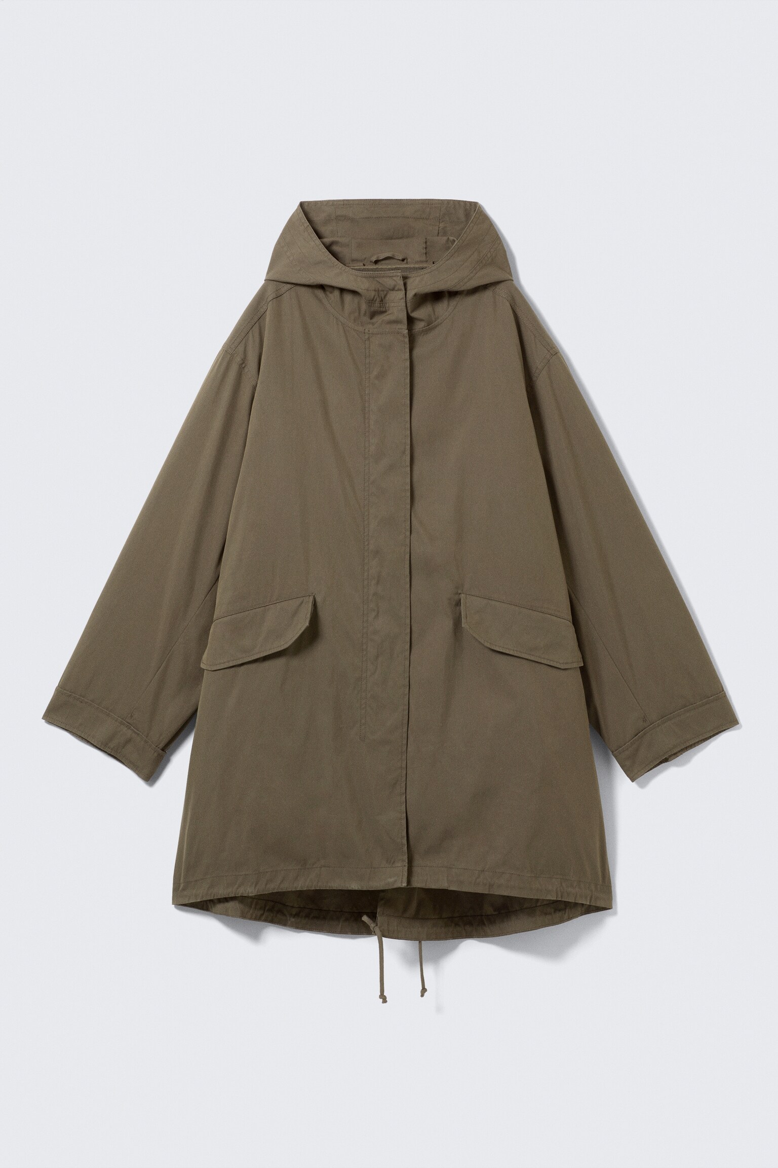 Oversized parkas med avtagbart foder - Kakibrun - 2