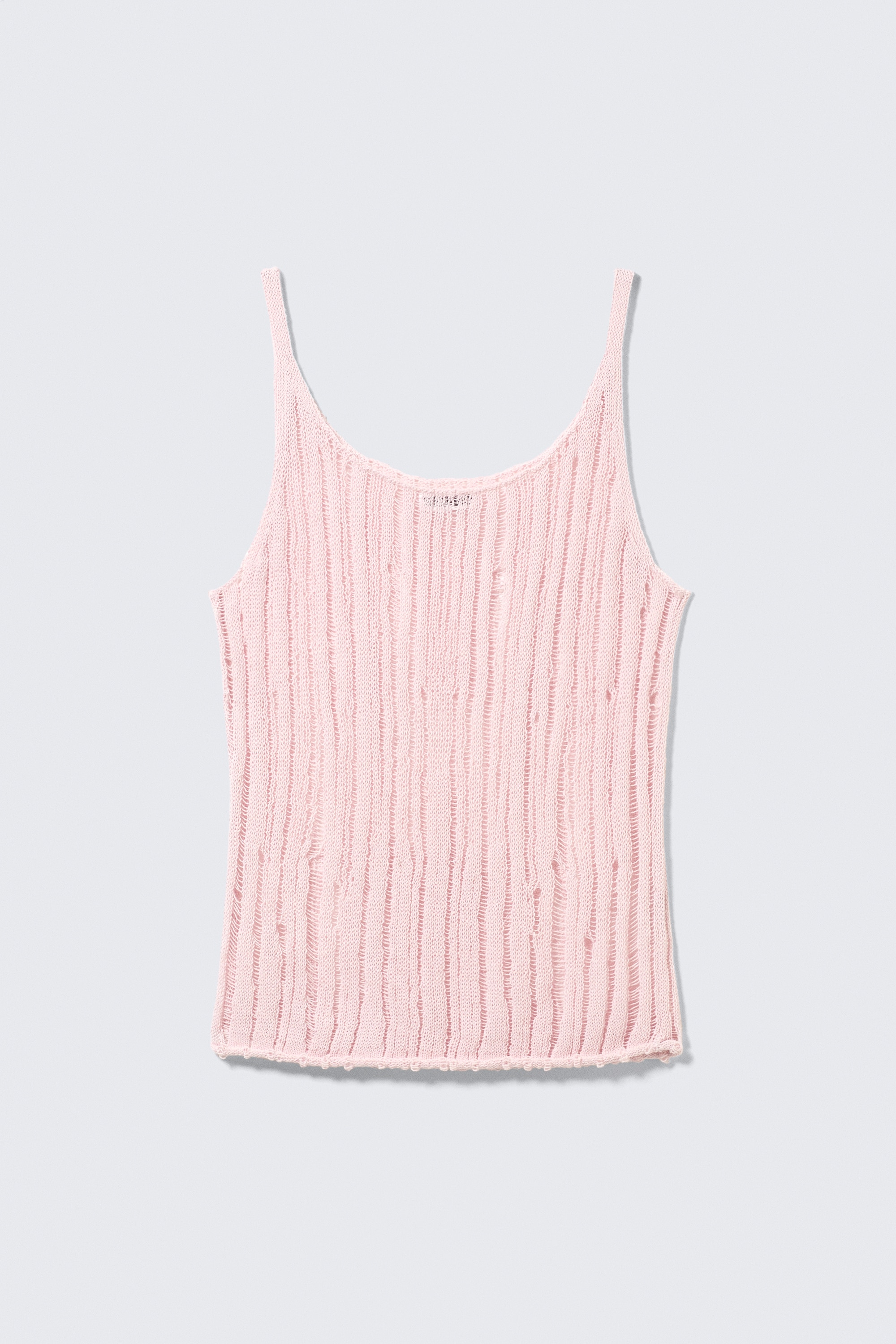 Top de Malha Texturizada - Rosa claro/Preto