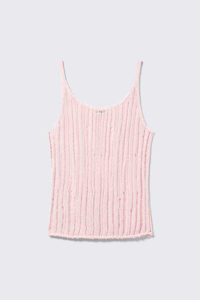 Top de punto con textura - Rosa claro/Negro - 1
