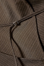 Striped Brown - Draped Halter Cowl-Neck Top - 5