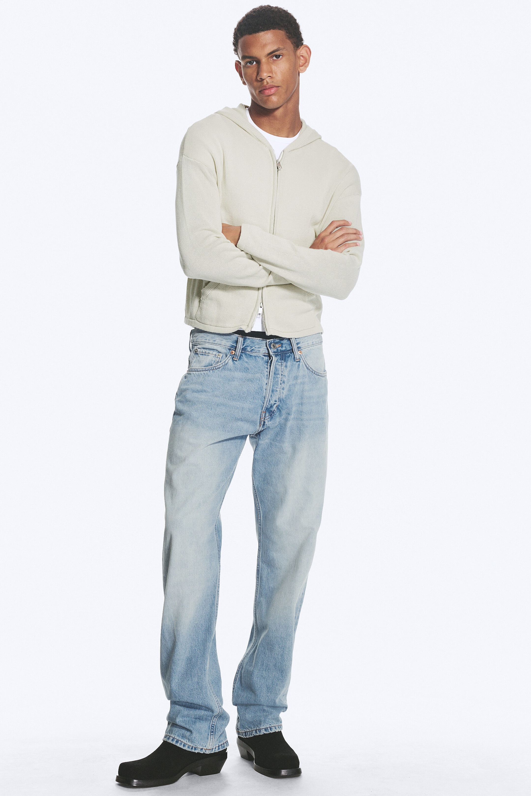 Kimberley Blue - Medium Blue - Meteor Low Rise Relaxed Straight Jeans - 1