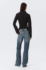 Randig svart - Slim Long-Sleeved Zip Shirt - 3