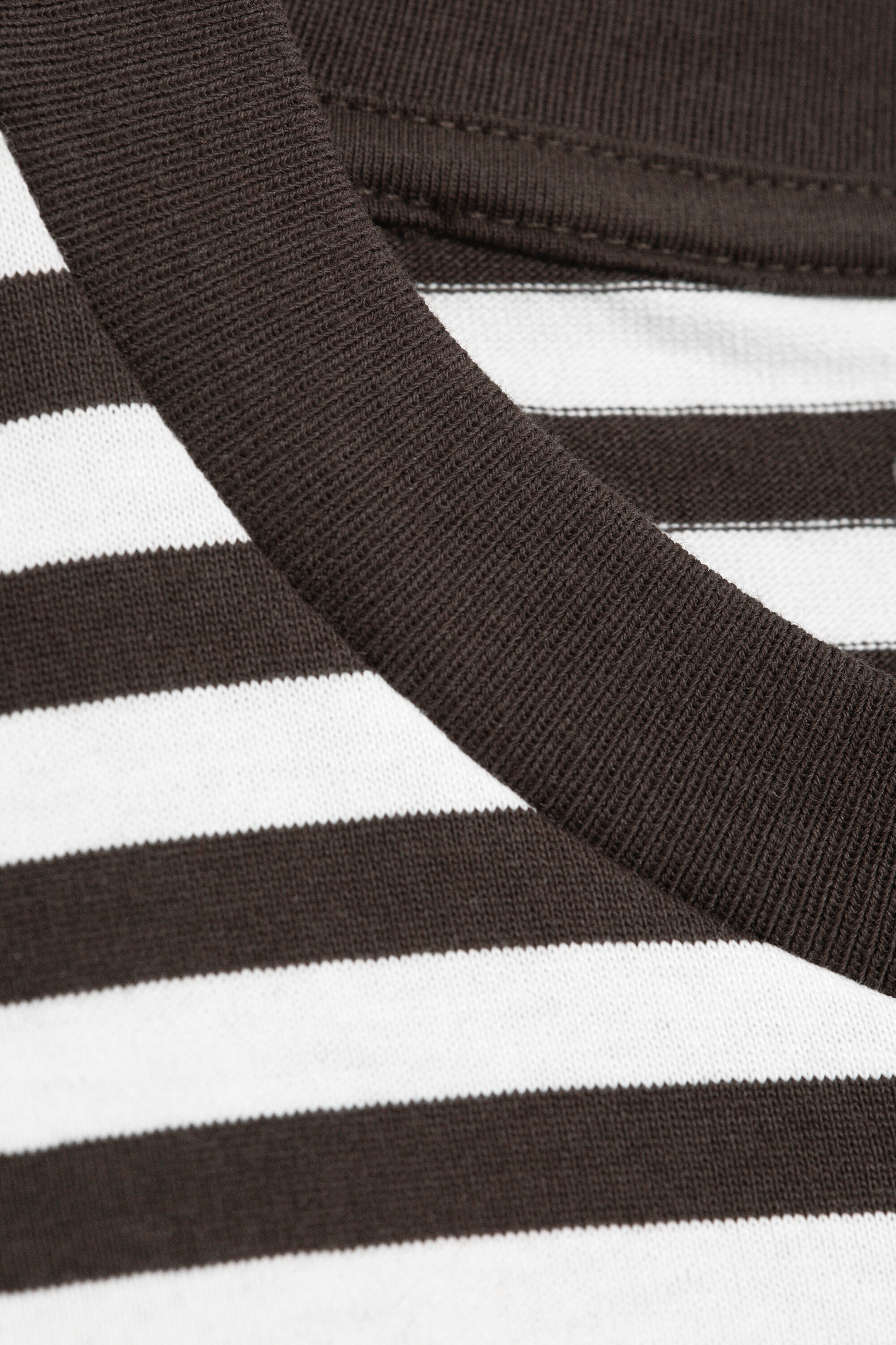 White & Dark Brown Stripes - Loose Boxy T-shirt - 4