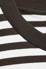 White & Dark Brown Stripes - Loose Boxy T-shirt - 4