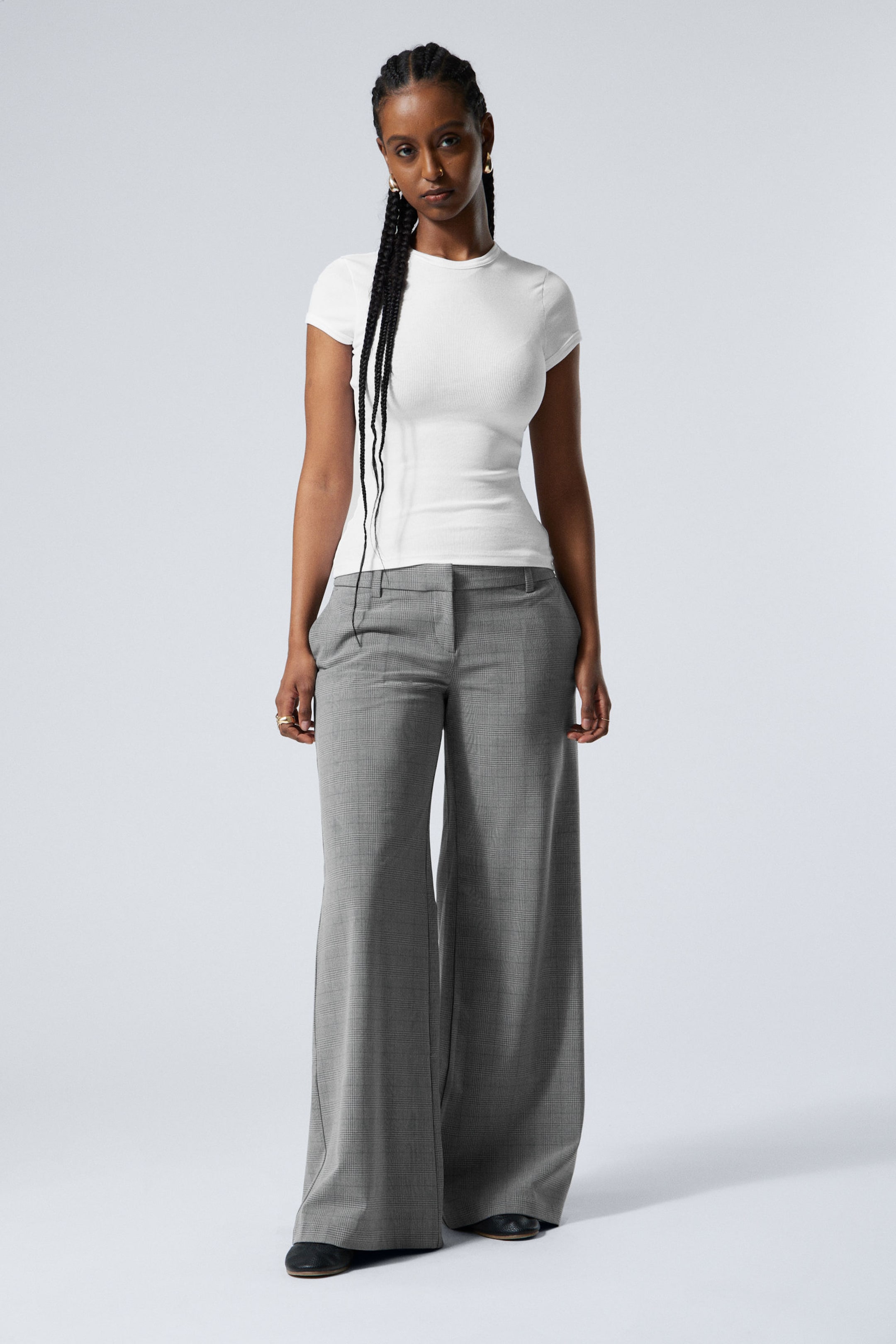 #58534F - Low Flared Suit Trousers - 1