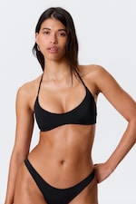 Black - Minimal Halter Bikini Top - 2