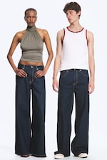 Blue Rinse - Dunkelblau - Solar Loose Wide Leg Unisex Jeans - 0
