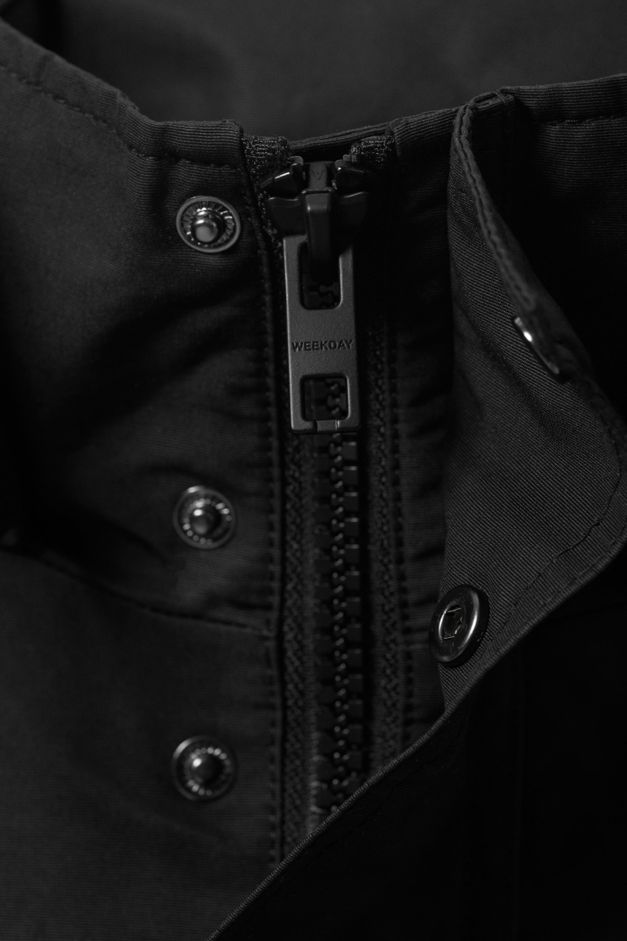 Black - Relaxed Fit Hooded Jacket - 5