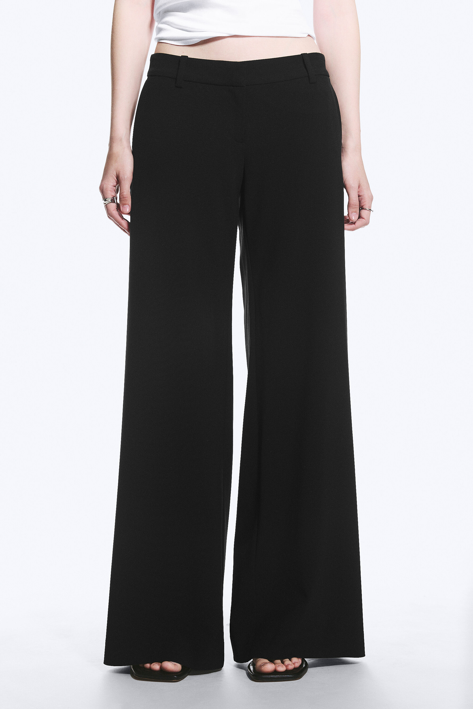 low flared suit trousers - Black | Weekday WW