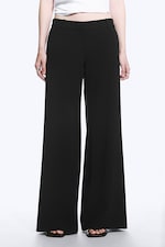 Black - Low Flared Suit Trousers - 1