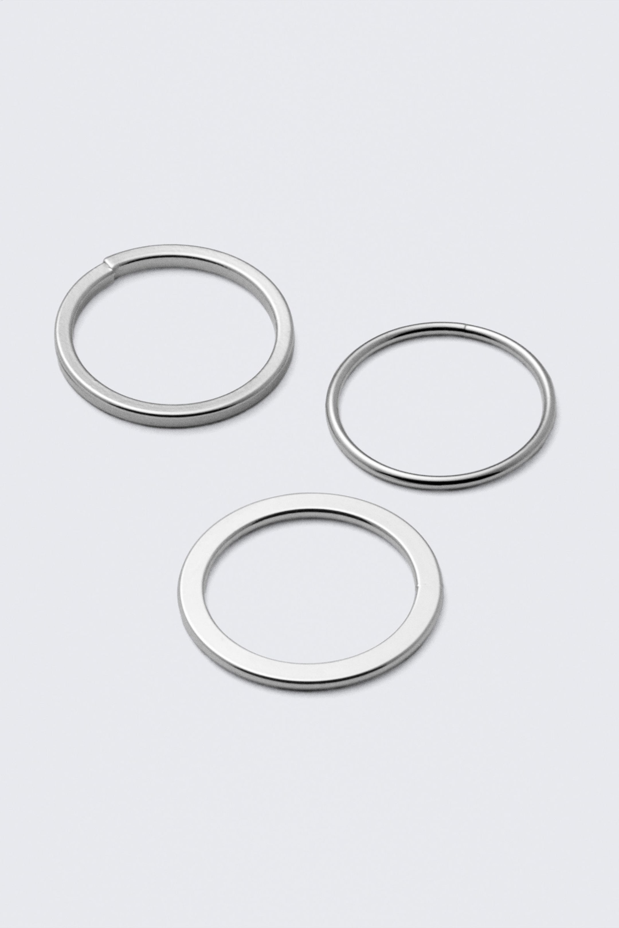 Silver - 3-pack Minimal Steel Rings - 1