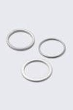 Silver - 3-pack Minimal Steel Rings - 0