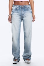 Blue Moon - Bleu clair - Jean droit standard taille basse unisexe Anti - 3