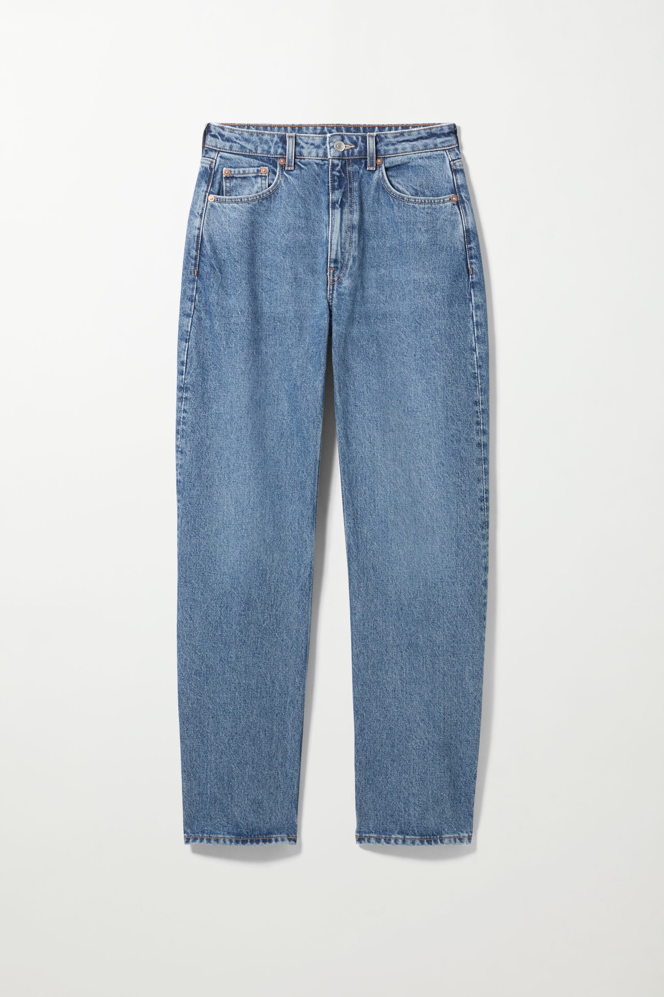 Mittelblau - Lockere Mom-Jeans Float mit hohem Bund - 0