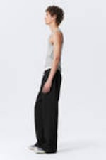 Black - Loose Fit Scuba Sweatpants - 2
