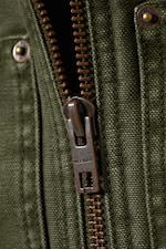 Dark Khaki Green - Relaxed Washed Utility Jacket - 6