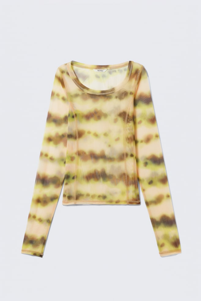 Top a maniche lunghe - Yellow Blurred Stains/Nero - 1