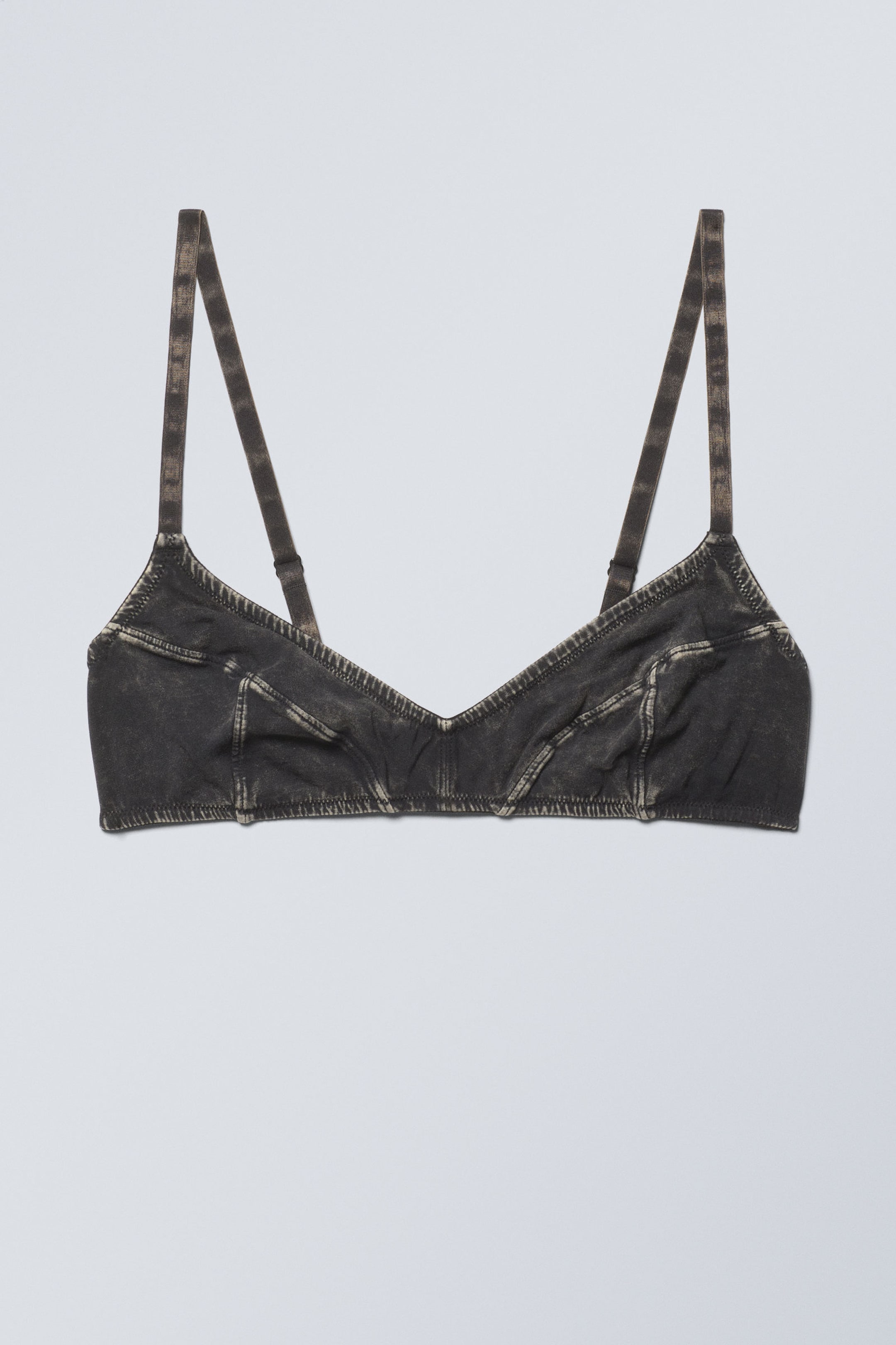 Bleach Washed Black - Miley Washed Cotton Bra - 1