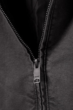 Black Melange - Loose Hooded Canvas Jacket - 8