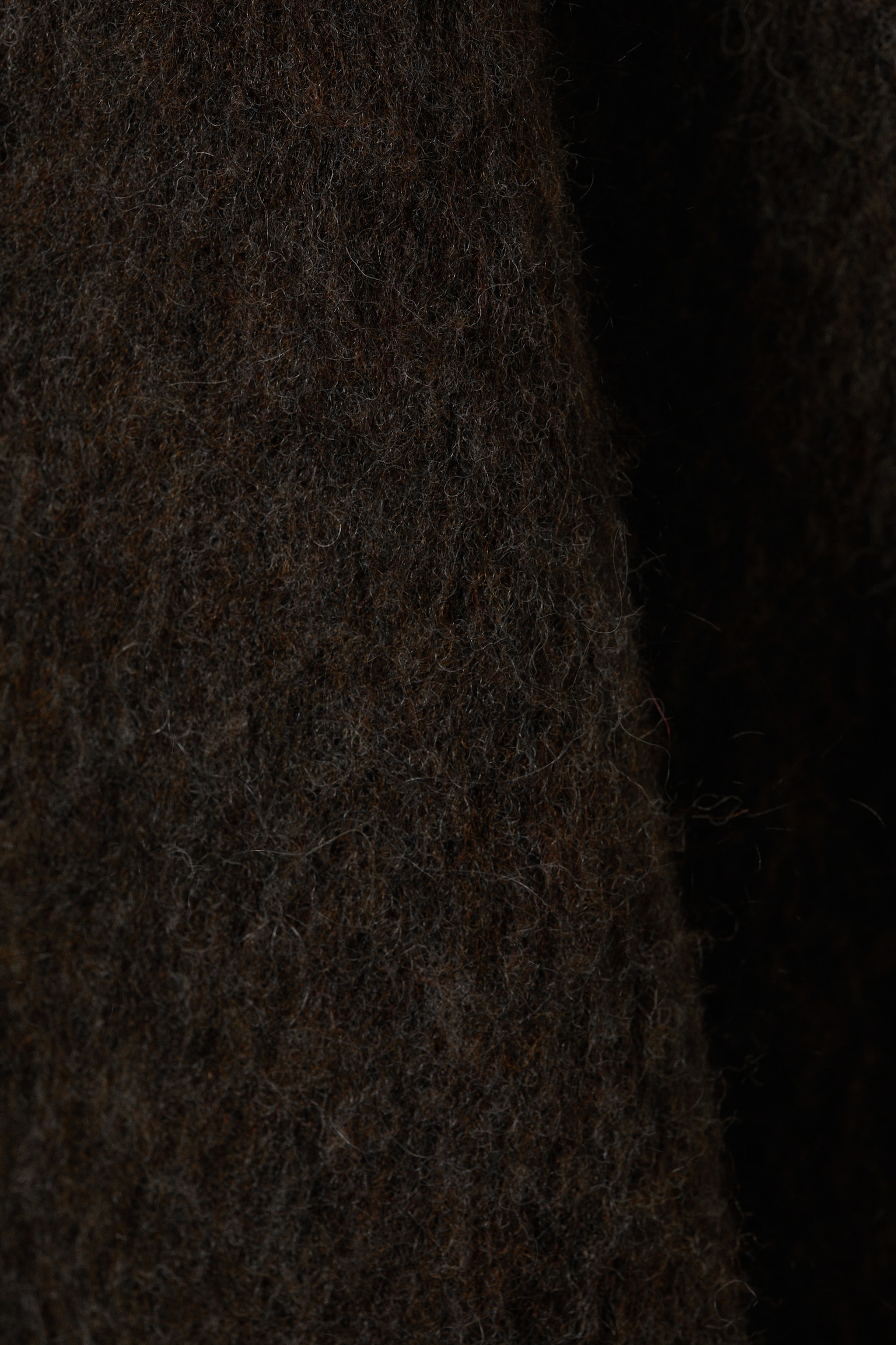 Mohair-Blend Funnel Neck Sweater - Dark Brown Melange/Dark Grey Melange - 5