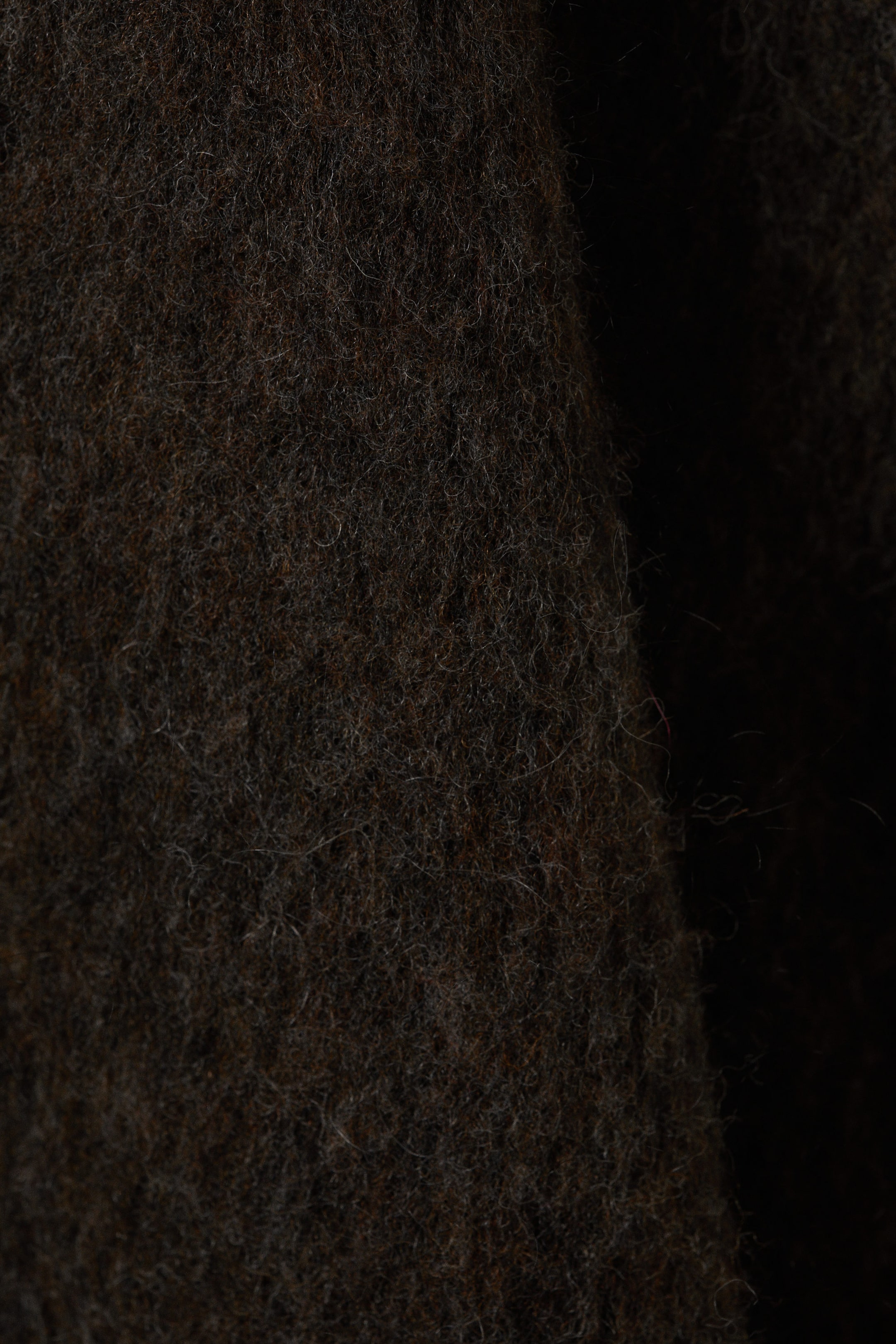 Mörk Brunmelerad - Oversized turtleneck i mohairmix - 5