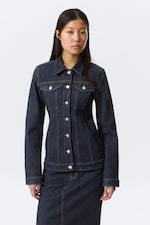 Blue Rinse - Dark Blue - Fitted Denim Jacket - 3
