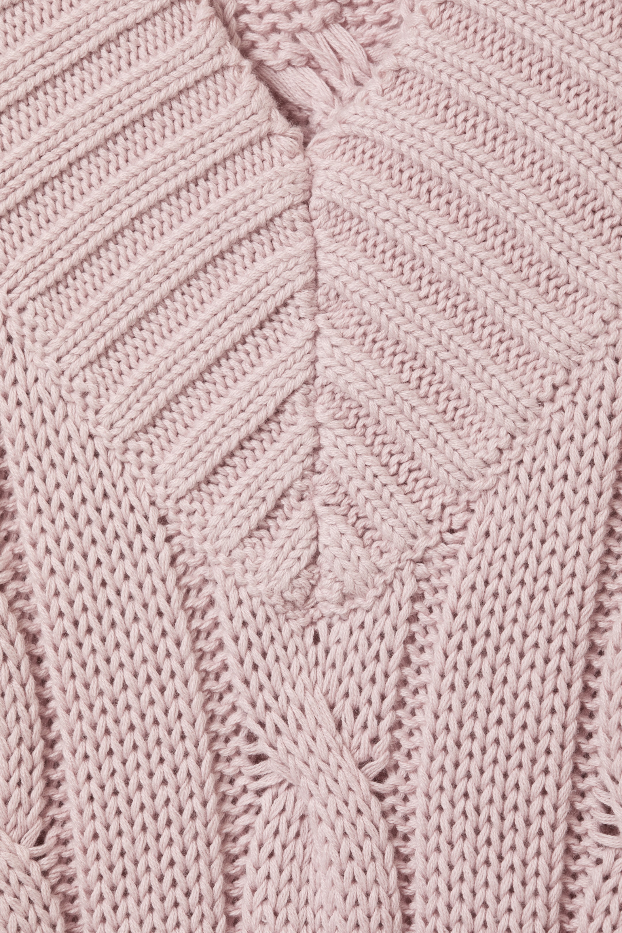 View larger image: Cable Knit V-Neck Sweater - Dusty Pink - Ladies | H&M GB 6